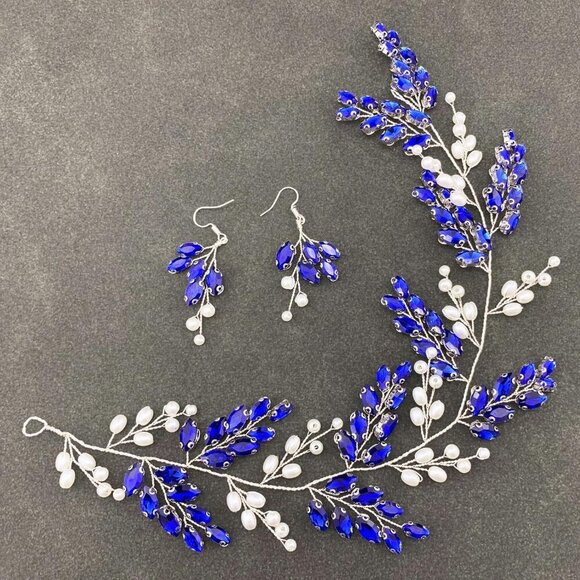 Bridal Vine Headpieces Set Wedding Pearls Crystal Hair Accessories for Women main image 6